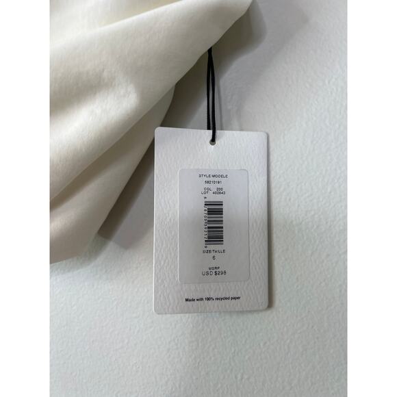 NWT Amur Declan Ruffle Bustier One Shoulder Ivory Cropped Top - Picture 6 of 11